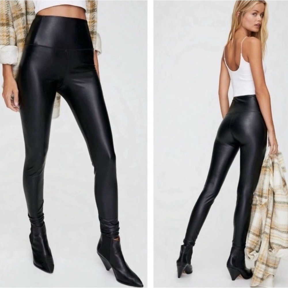 Aritzia Wilfred Free Black High-Waist Faux Leather Leggings